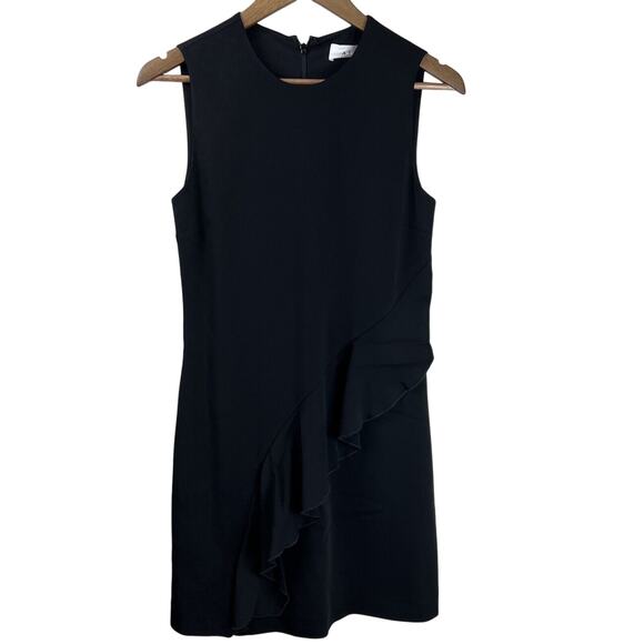 ALC Dress Women 2 Black Ruffle Asymmetrical Clarence Party LBS Classic - Picture 1 of 10